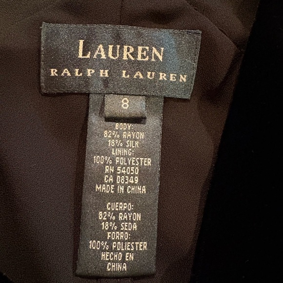 Lauren Ralph Lauren Elegant Vintage V-Neck Black Velvet Sleeveless Maxi Dress - Picture 7 of 13